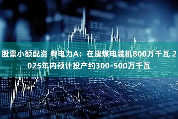 股票小额配资 粤电力A：在建煤电装机800万千瓦 2025年内预计投产约300-500万千瓦