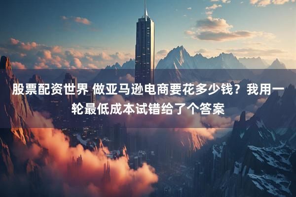 股票配资世界 做亚马逊电商要花多少钱？我用一轮最低成本试错给了个答案